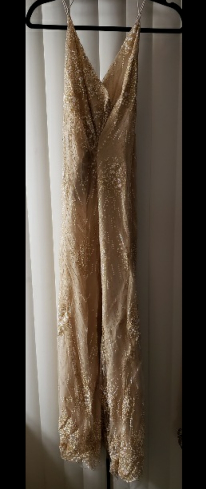 Luxxel, gold, sparkly gown Size S